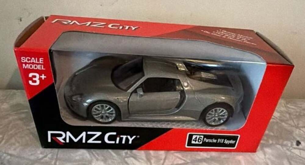 RMZ City Porsche 918 Spyder Scale Model Car Grey Diecast